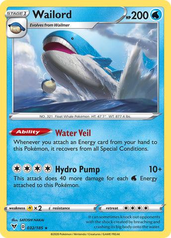 Wailord (032/185) [Sword & Shield: Vivid Voltage] - The Mythic Store | 24h Order Processing