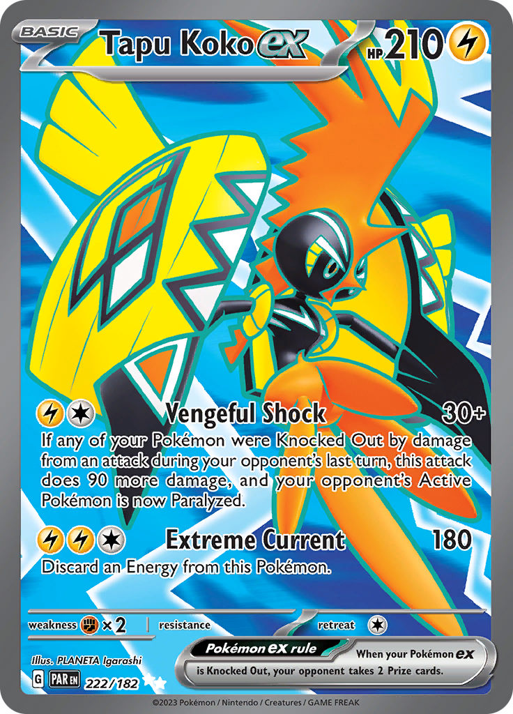 Tapu Koko ex (222/182) [Scarlet & Violet: Paradox Rift] - The Mythic Store | 24h Order Processing
