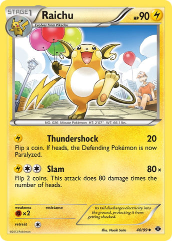 Raichu (40/99) (Cosmos Holo) (Blister Exclusive) [Black & White: Next Destinies] - The Mythic Store | 24h Order Processing