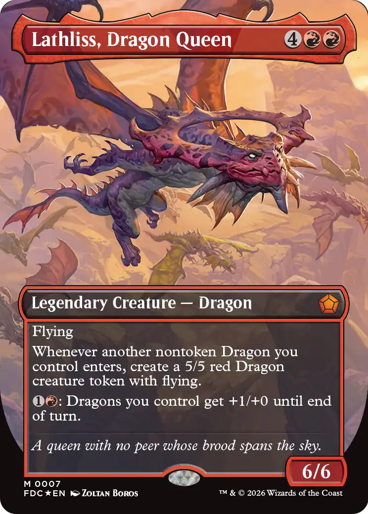 Lathliss, Dragon Queen (Borderless) [Foundations Commander] - The Mythic Store | 24h Order Processing