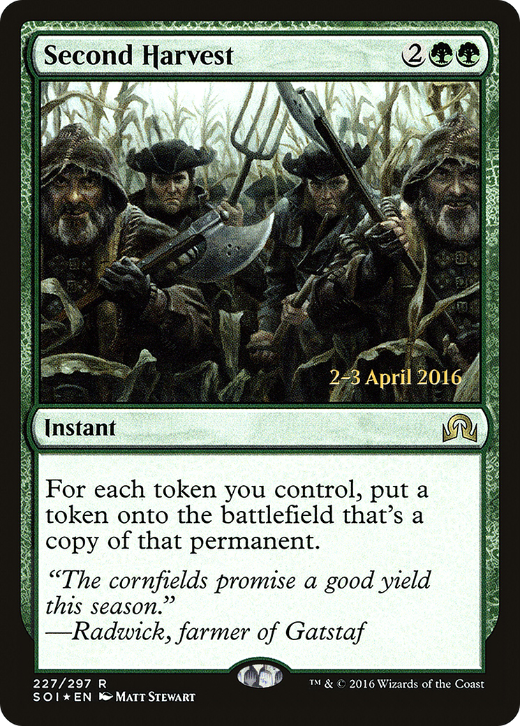Second Harvest [Shadows over Innistrad Prerelease Promos] - The Mythic Store | 24h Order Processing