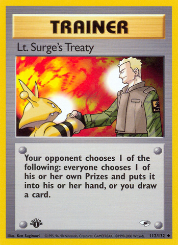 Lt. Surge's Treaty (112/132) [Gym Heroes 1st Edition] - The Mythic Store | 24h Order Processing