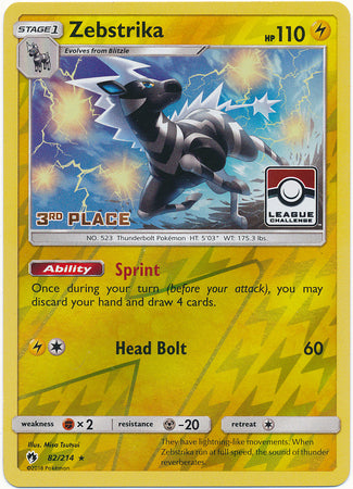 Zebstrika (82/214) (League Promo 3rd Place) [Sun & Moon: Lost Thunder] - The Mythic Store | 24h Order Processing