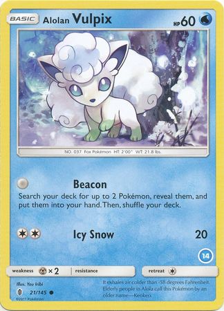 Alolan Vulpix (21/145) (Deck Exclusive #14) [Sun & Moon: Trainer Kit - Alolan Ninetales] - The Mythic Store | 24h Order Processing