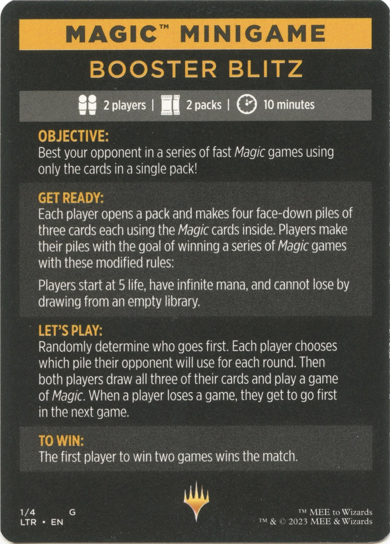 Booster Blitz (Magic Minigame) [The Lord of the Rings: Tales of Middle-Earth Minigame] - The Mythic Store | 24h Order Processing