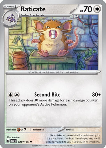 Raticate (020/165) [Scarlet & Violet 151] - The Mythic Store | 24h Order Processing