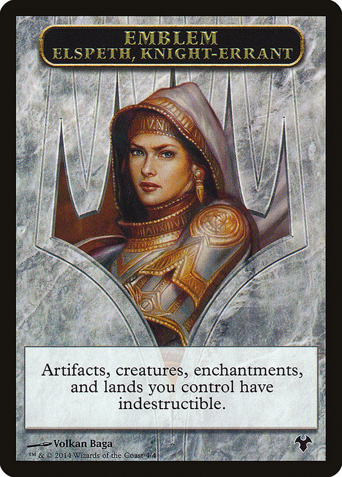 Emblem - Elspeth, Knight-Errant // Soldier Double-Sided Token [Modern Event Deck 2014 Tokens] - The Mythic Store | 24h Order Processing