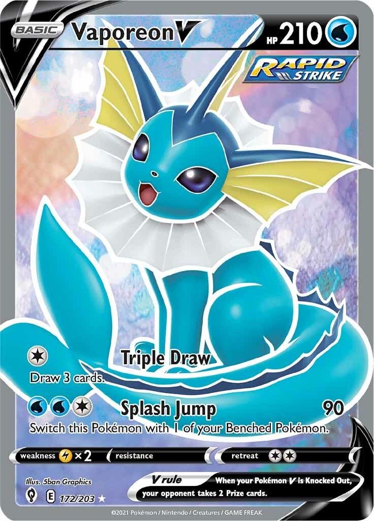 Vaporeon V (172/203) [Sword & Shield: Evolving Skies] - The Mythic Store | 24h Order Processing