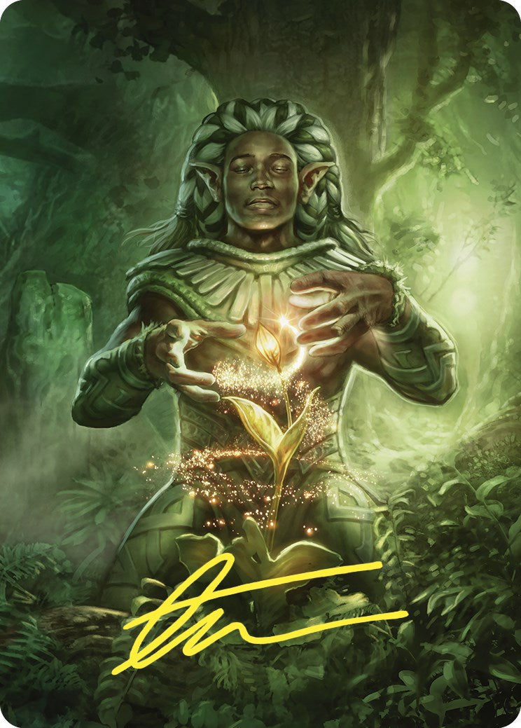 Elvish Mystic Art Card (Gold-Stamped Signature) [Commander Masters Art Series] - The Mythic Store | 24h Order Processing