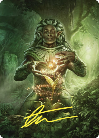 Elvish Mystic Art Card (Gold-Stamped Signature) [Commander Masters Art Series] - The Mythic Store | 24h Order Processing