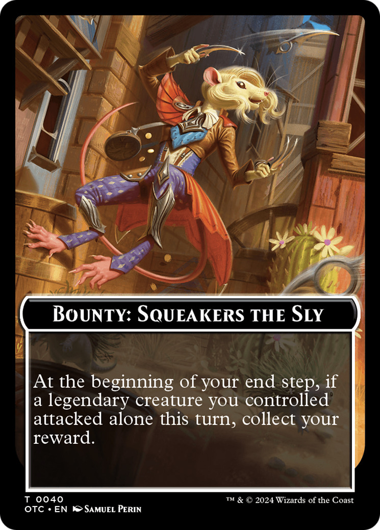 Bounty: Squeakers the Sly // Bounty Rules Double-Sided Token [Outlaws of Thunder Junction Commander Tokens] - The Mythic Store | 24h Order Processing