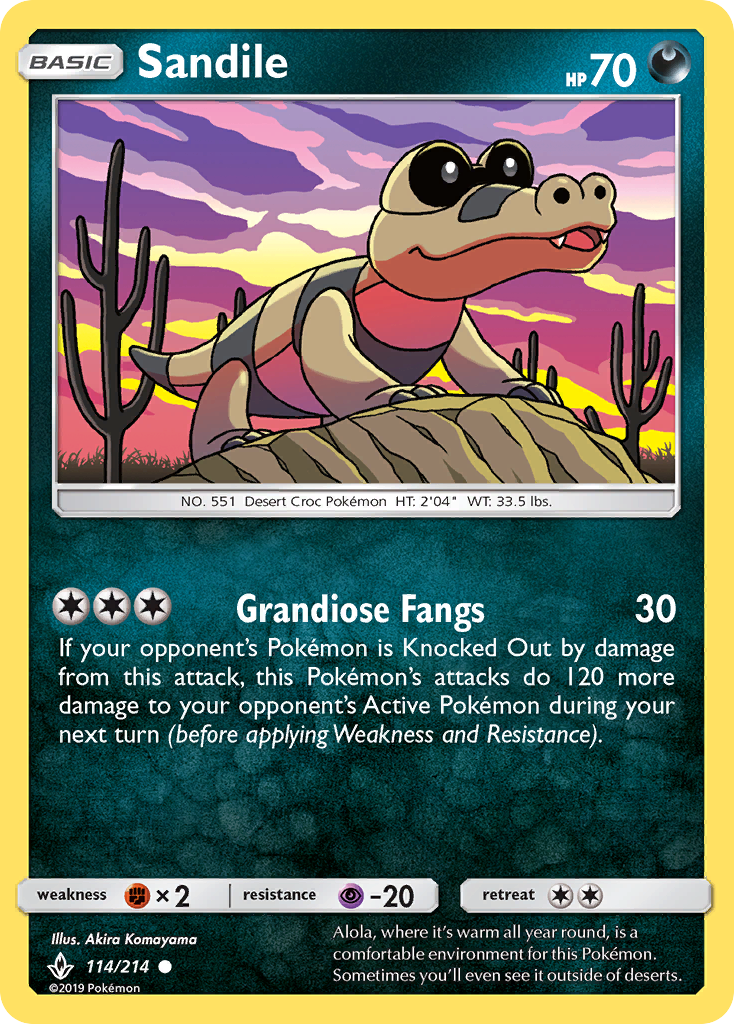 Sandile (114/214) [Sun & Moon: Unbroken Bonds] - The Mythic Store | 24h Order Processing