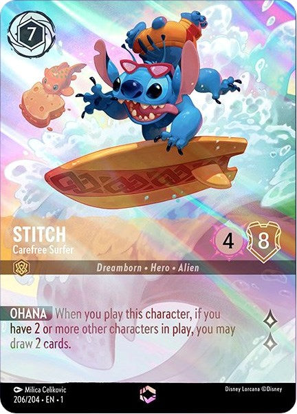 Stitch - Carefree Surfer (Enchanted) (206/204) [The First Chapter] - The Mythic Store | 24h Order Processing