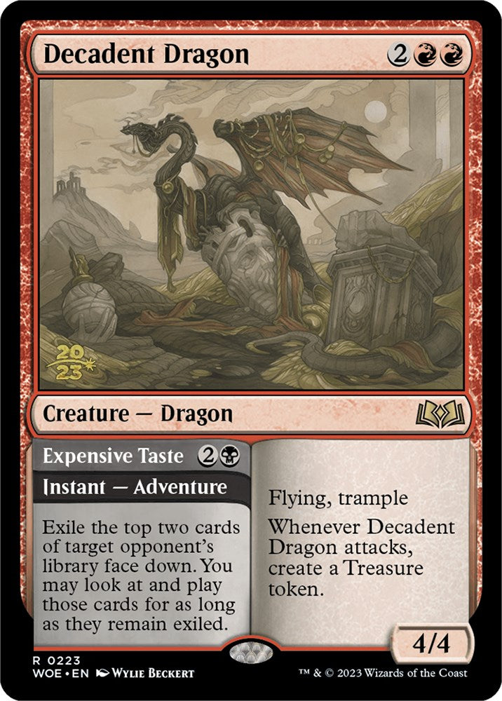 Decadent Dragon // Expensive Taste [Wilds of Eldraine Prerelease Promos] - The Mythic Store | 24h Order Processing