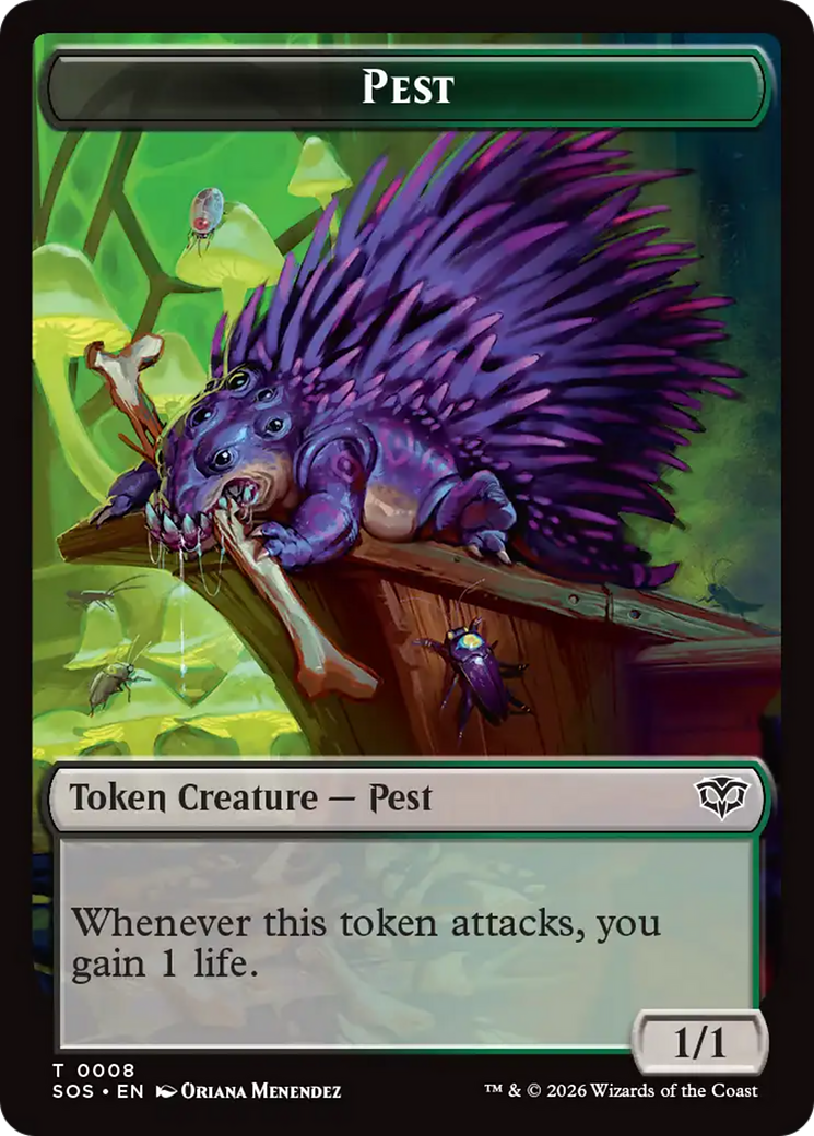 Professor Dellian Fel // Pest (0008) Double-Sided Token [Secrets of Strixhaven Tokens] - The Mythic Store | 24h Order Processing