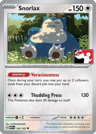 Snorlax (143/165) [Prize Pack Series Three] - The Mythic Store | 24h Order Processing