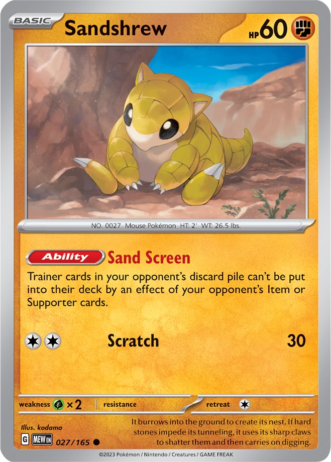 Sandshrew (027/165) [Scarlet & Violet 151] - The Mythic Store | 24h Order Processing