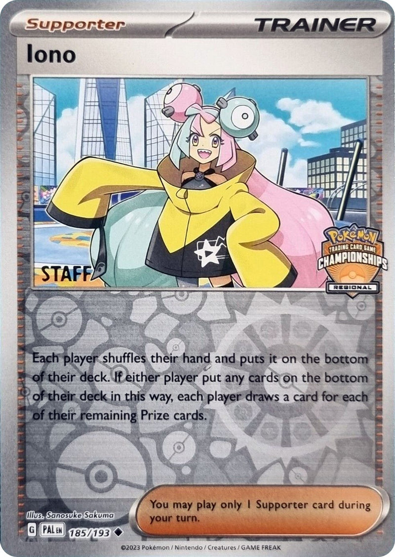 Iono (185/193) (Regional Championships Promo Staff) [League & Championship Cards] - The Mythic Store | 24h Order Processing