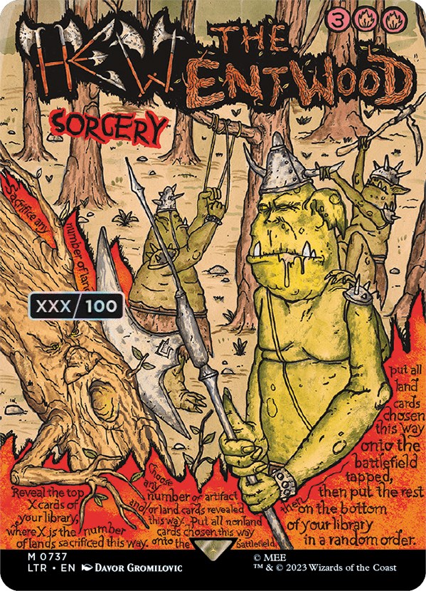 Hew the Entwood (Borderless Poster) (Serialized) [The Lord of the Rings: Tales of Middle-Earth] - The Mythic Store | 24h Order Processing