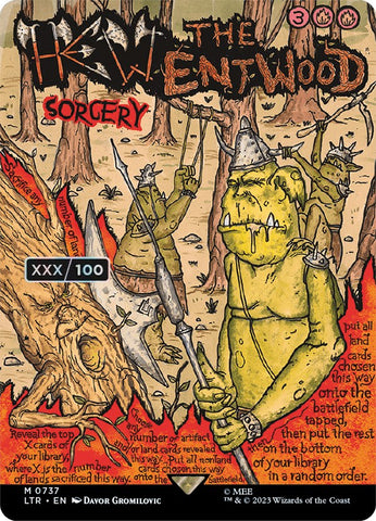 Hew the Entwood (Borderless Poster) (Serialized) [The Lord of the Rings: Tales of Middle-Earth] - The Mythic Store | 24h Order Processing
