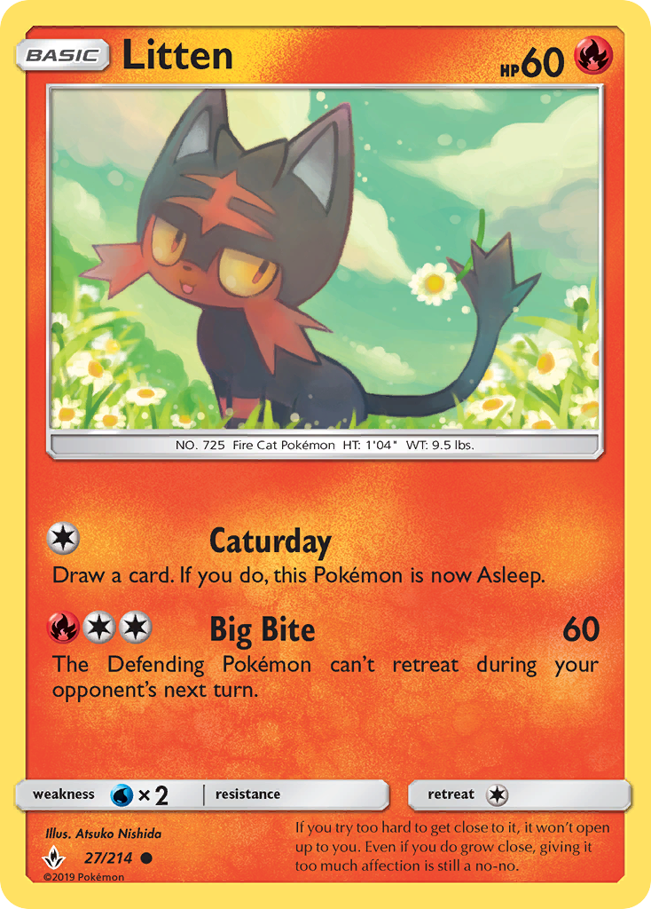 Litten (27/214) [Sun & Moon: Unbroken Bonds] - The Mythic Store | 24h Order Processing