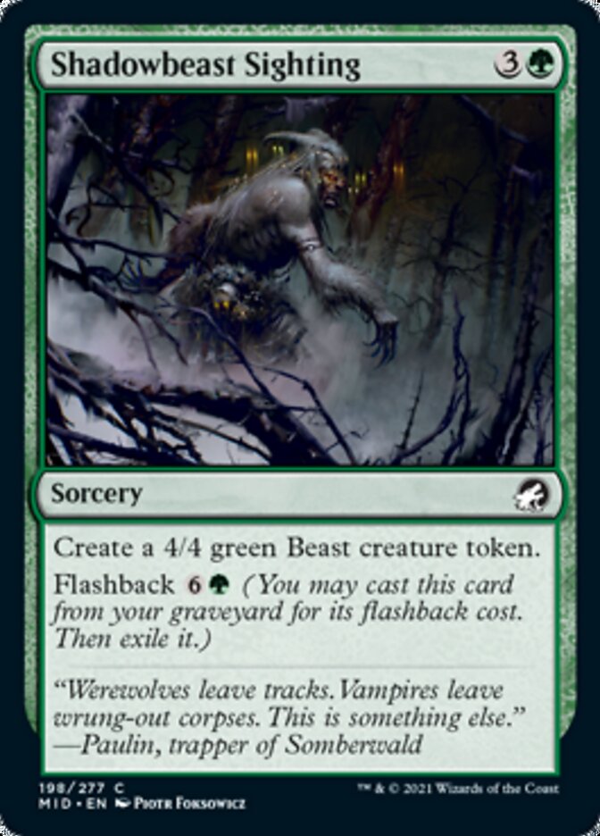 Shadowbeast Sighting [Innistrad: Midnight Hunt] - The Mythic Store | 24h Order Processing