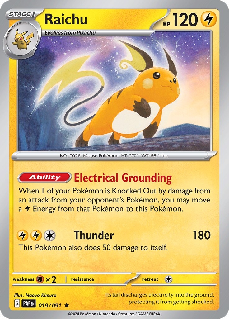 Raichu (019/091) [Scarlet & Violet: Paldean Fates] - The Mythic Store | 24h Order Processing