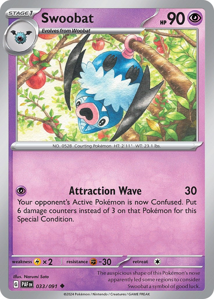 Swoobat (033/091) [Scarlet & Violet: Paldean Fates] - The Mythic Store | 24h Order Processing