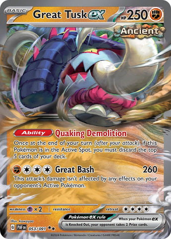 Great Tusk ex (053/091) [Scarlet & Violet: Paldean Fates] - The Mythic Store | 24h Order Processing
