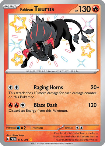 Paldean Tauros (111/091) [Scarlet & Violet: Paldean Fates] - The Mythic Store | 24h Order Processing