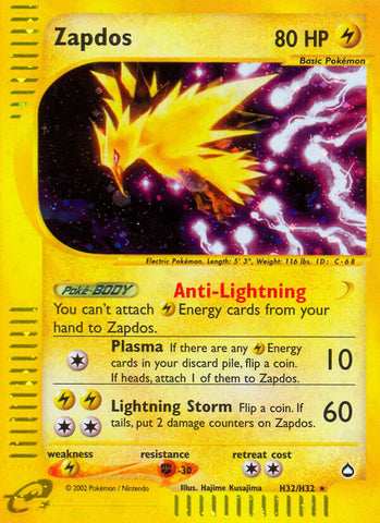 Zapdos (H32/H32) [Aquapolis] - The Mythic Store | 24h Order Processing