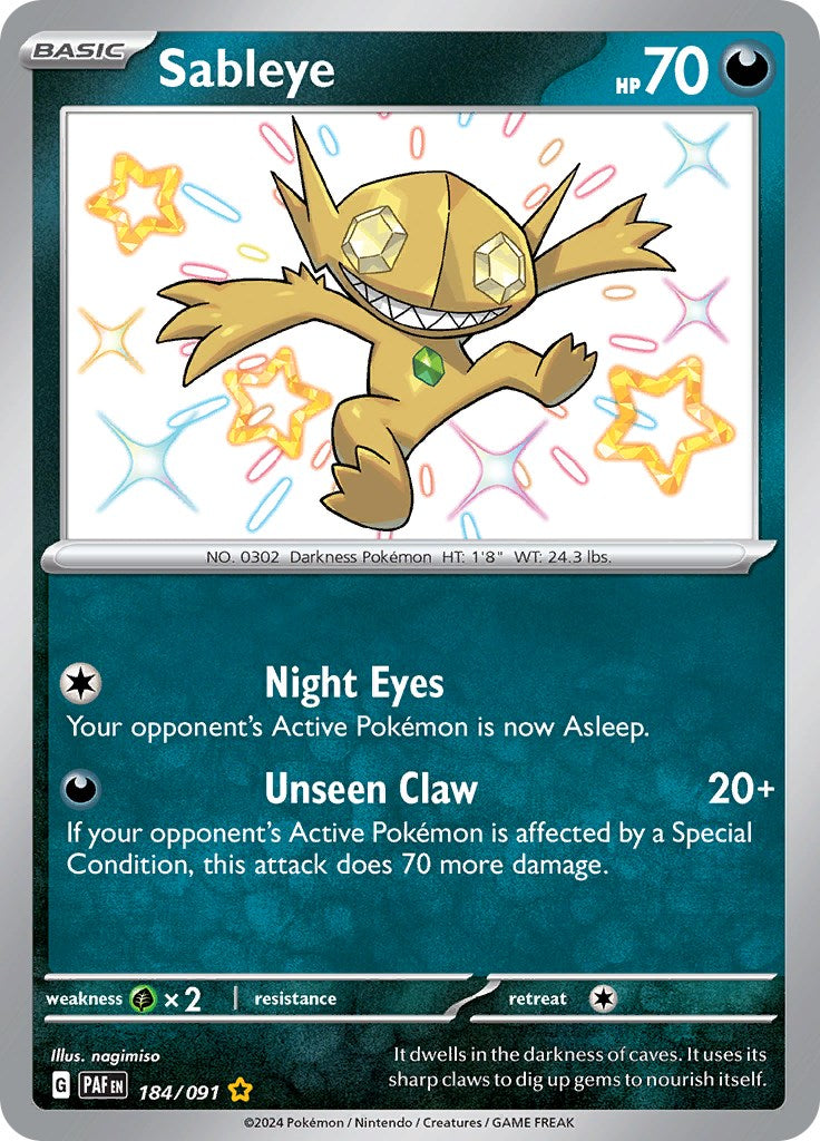 Sableye (184/091) [Scarlet & Violet: Paldean Fates] - The Mythic Store | 24h Order Processing