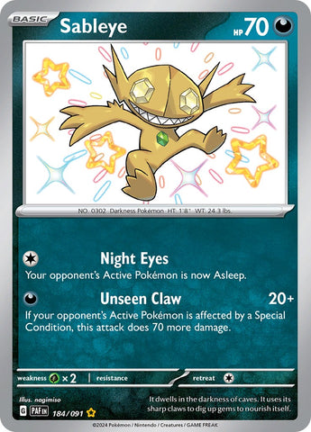 Sableye (184/091) [Scarlet & Violet: Paldean Fates] - The Mythic Store | 24h Order Processing