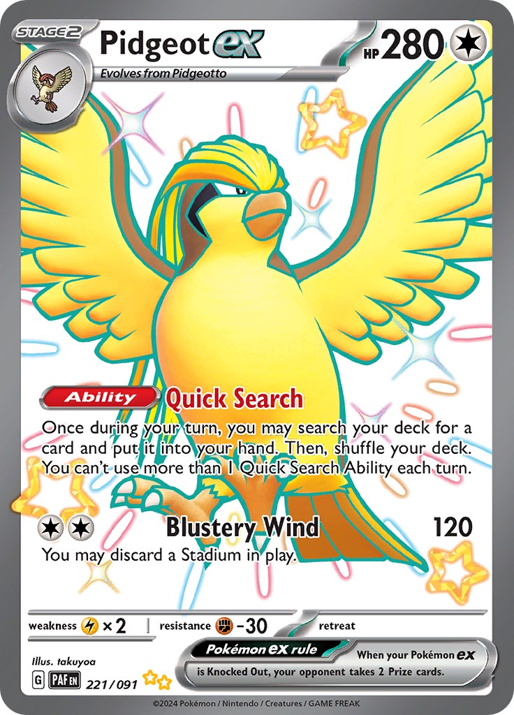 Pidgeot ex (221/091) [Scarlet & Violet: Paldean Fates] - The Mythic Store | 24h Order Processing