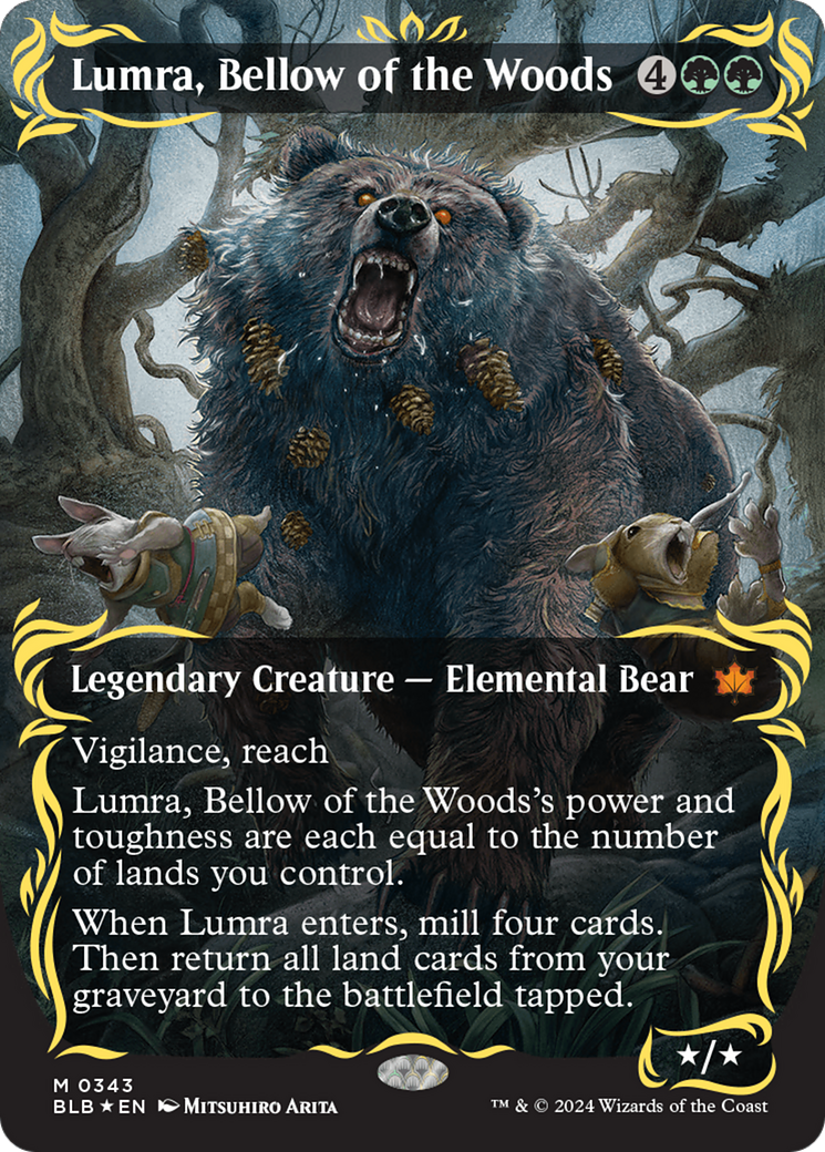 Lumra, Bellow of the Woods (Borderless) (Raised Foil) [Bloomburrow] - The Mythic Store | 24h Order Processing