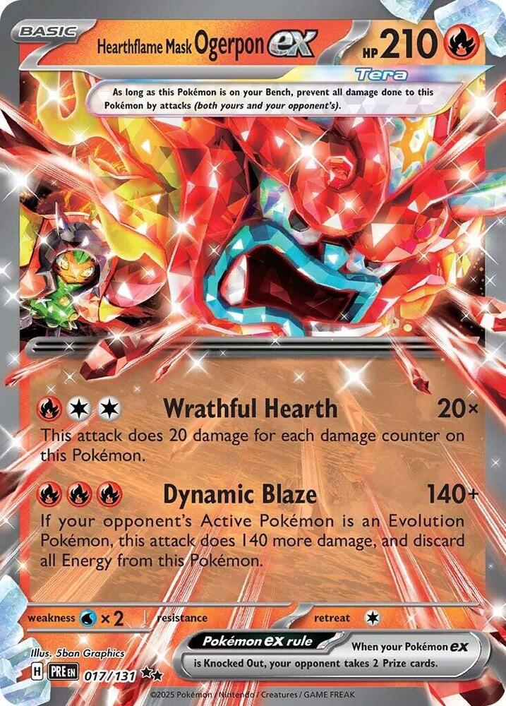 Hearthflame Mask Ogerpon ex (017/131) [Scarlet & Violet: Prismatic Evolutions] - The Mythic Store | 24h Order Processing