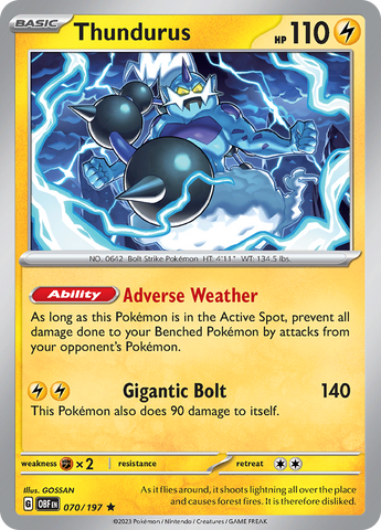 Thundurus (070/197) [Scarlet & Violet: Obsidian Flames] - The Mythic Store | 24h Order Processing