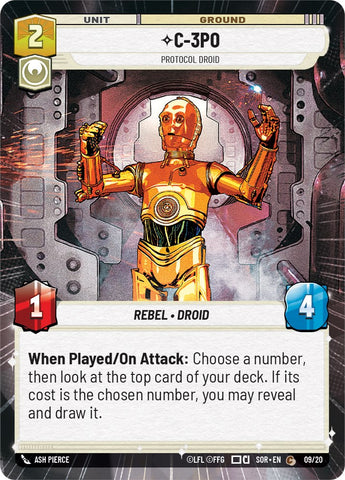 C-3PO - Protocol Droid (Hyperspace) (9/20) [Spark of Rebellion: Weekly Play] - The Mythic Store | 24h Order Processing