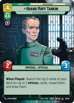 Grand Moff Tarkin - Death Star Overseer (Hyperspace) (6/20) [Spark of Rebellion: Weekly Play] - The Mythic Store | 24h Order Processing