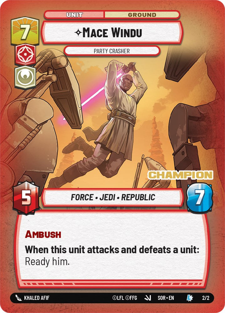 Mace Windu - Party Crasher (Champion) (2/2) [Spark of Rebellion Promos] - The Mythic Store | 24h Order Processing