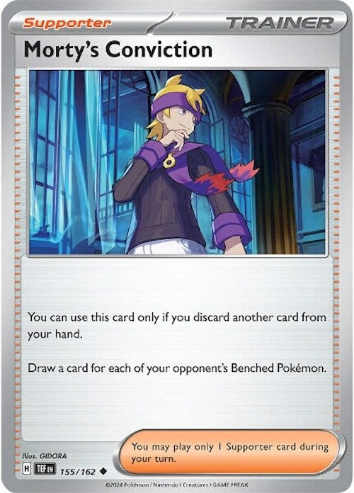 Morty's Conviction (155/162) [Scarlet & Violet: Temporal Forces] - The Mythic Store | 24h Order Processing