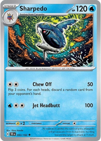 Sharpedo (043/162) [Scarlet & Violet: Temporal Forces] - The Mythic Store | 24h Order Processing