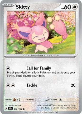 Skitty (130/162) [Scarlet & Violet: Temporal Forces] - The Mythic Store | 24h Order Processing