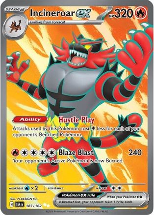 Incineroar ex (187/162) [Scarlet & Violet: Temporal Forces] - The Mythic Store | 24h Order Processing