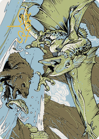 Decisive Denial Art Card (Gold-Stamped Signature) [Outlaws of Thunder Junction Art Series] - The Mythic Store | 24h Order Processing