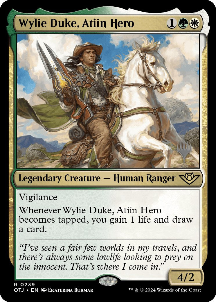 Wylie Duke, Atiin Hero (Promo Pack) [Outlaws of Thunder Junction Promos] - The Mythic Store | 24h Order Processing
