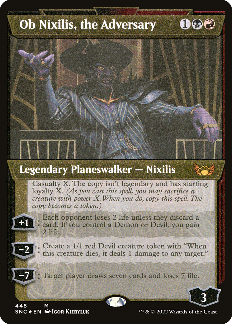 Ob Nixilis, the Adversary (Showcase Art Deco Foil Etched) [Streets of New Capenna] - The Mythic Store | 24h Order Processing