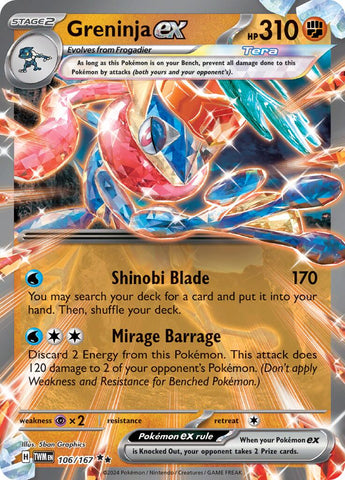 Greninja ex (106/167) [Scarlet & Violet: Twilight Masquerade] - The Mythic Store | 24h Order Processing