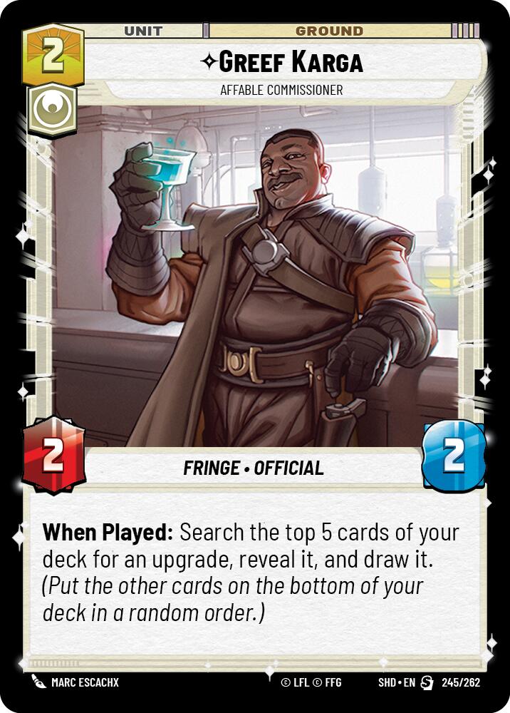 Greef Karga - Affable Commissioner (245/262) [Shadows of the Galaxy] - The Mythic Store | 24h Order Processing