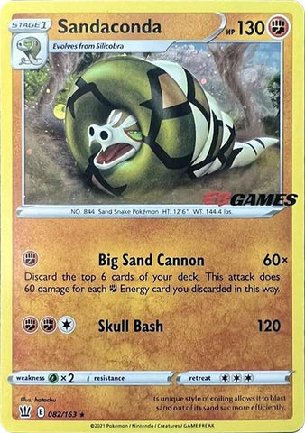 Sandaconda (082/163) (EB Games Exclusive) [Sword & Shield: Battle Styles] - The Mythic Store | 24h Order Processing